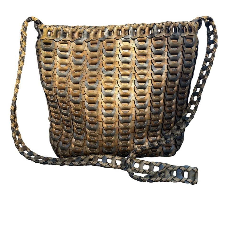 EUC! Marc Chantal Luxury Designer Hand Woven Leather Crossbody Bag - Picture 3 of 11